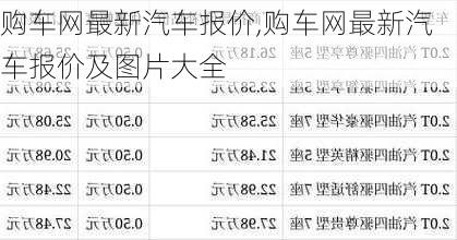 最新汽車報價網(wǎng)獨(dú)家揭秘，車輛價格一網(wǎng)打盡！